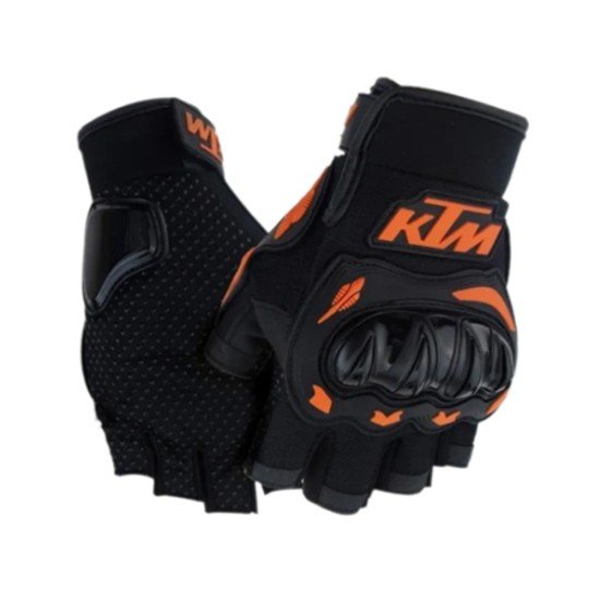 KTM Gloves Bike Riding Half Finger Black - 1 Pair