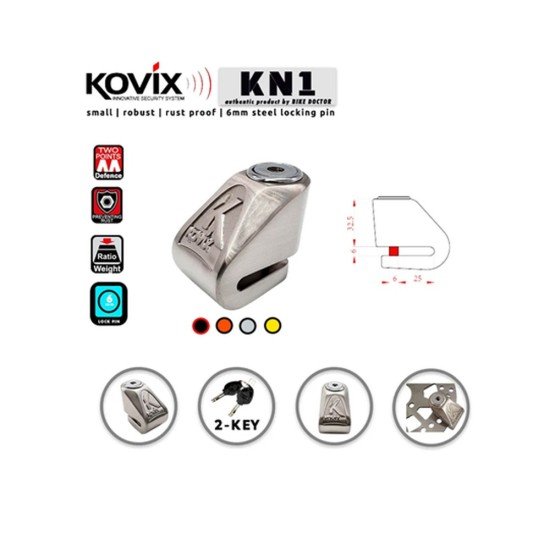 Kovix KN1 Acid Proof 6mm Disc Lock With 2 Key