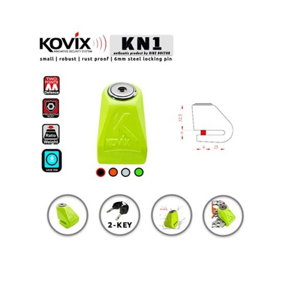 Kovix KN1 Acid Proof 6mm Disc Lock With 2 Key