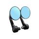Universal Motorcycle Mirror Aluminum Black Handle Bar Retro Round End Side Mirrors Sport For Motorcycle 
