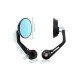 Universal Motorcycle Mirror Aluminum Black Handle Bar Retro Round End Side Mirrors Sport For Motorcycle 