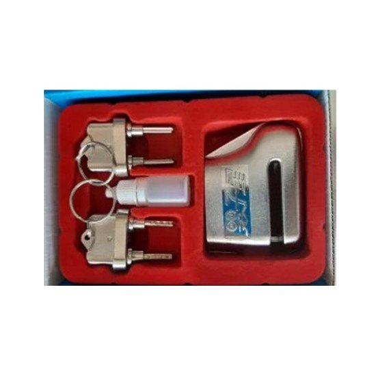 Anti Acid Proof Heavy Duty Disc Lock Blue With Double Key and Liquid