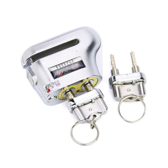 Anti Acid Proof Heavy Duty Disc Lock Blue With Double Key and Liquid