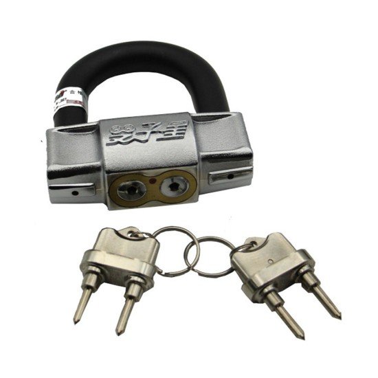 Anti Acid Proof Heavy Duty Disc Lock Black With Double Key and Liquid