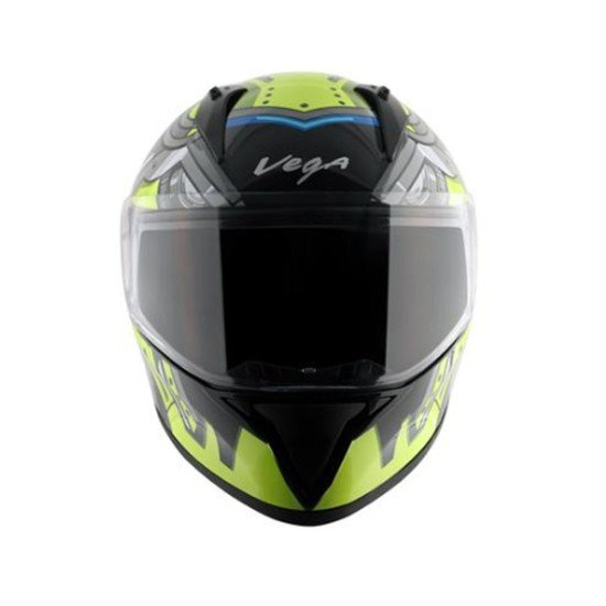 Vega Bolt Superhero Black Neon Yellow Helmet