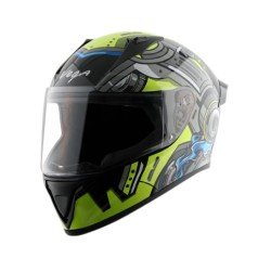 Vega Bolt Superhero Black Neon Yellow Helmet