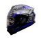 Yohe 977 Black Blue Glossy Full Face Helmet